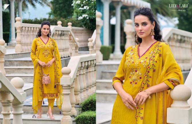 Masoom By Lily And Lali Jacquard Viscose Silk Kurti With Bottom Dupatta Wholesale Online